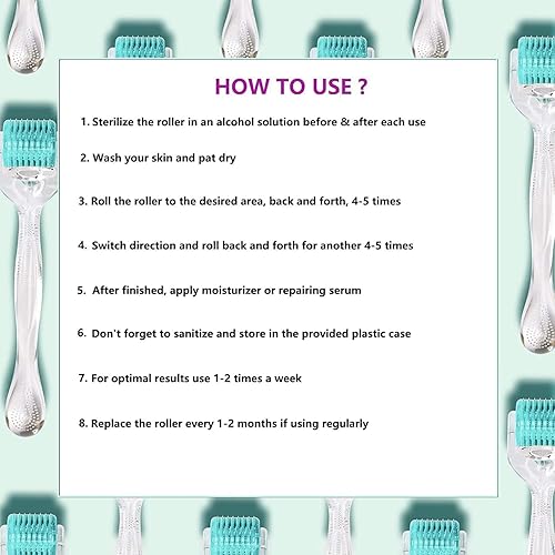 Miniatura 4 de REAL Needles  Derma Roller 192 Titanium 0010in Micro Aguja Cosmética Microdermoabrasión herramienta para cara  Incluye estuche de almacenamiento