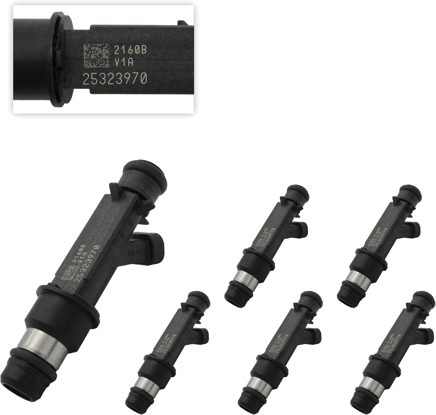 6 OEM Fuel Injectors Compatible with FJ10066-6 17114421 12586554 17113623 2171602 4G1069 M544 FJ318