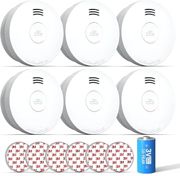 SITERWELL Smoke Detector, Smoke Detector 10 Year Battery with Photoelectric Sensor, Fire Alarm with Low Battery and Fault War