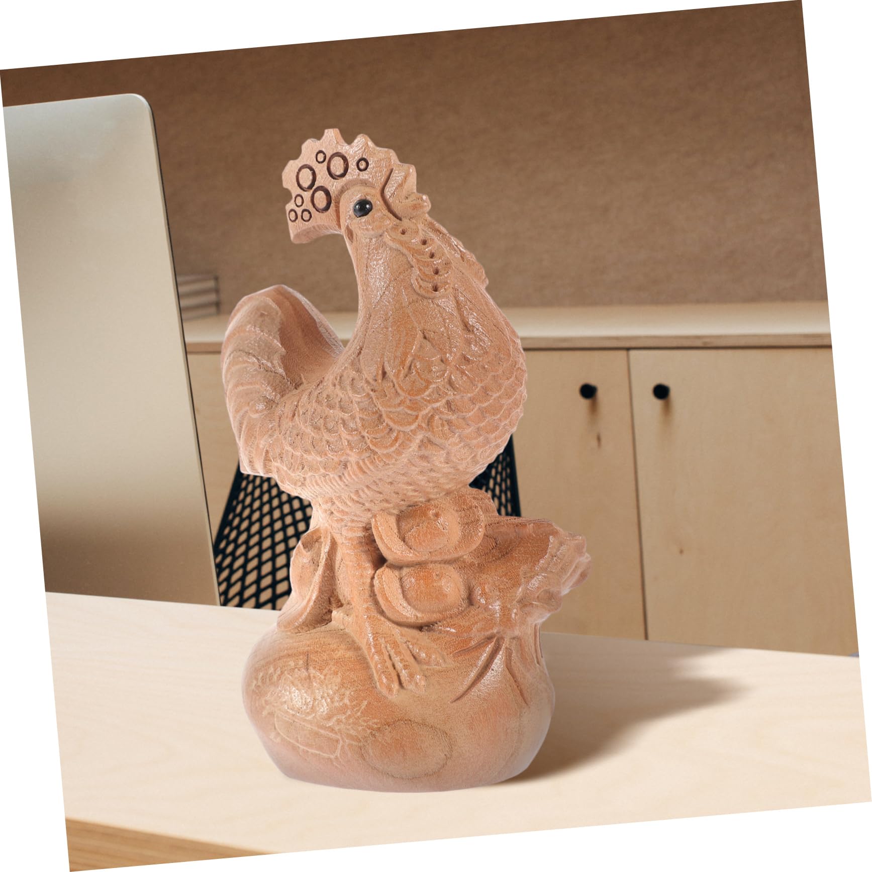 Amazon.co.jp: NESTINGHO 木製 鶏 装飾品 鶏 彫像 鶏 彫刻