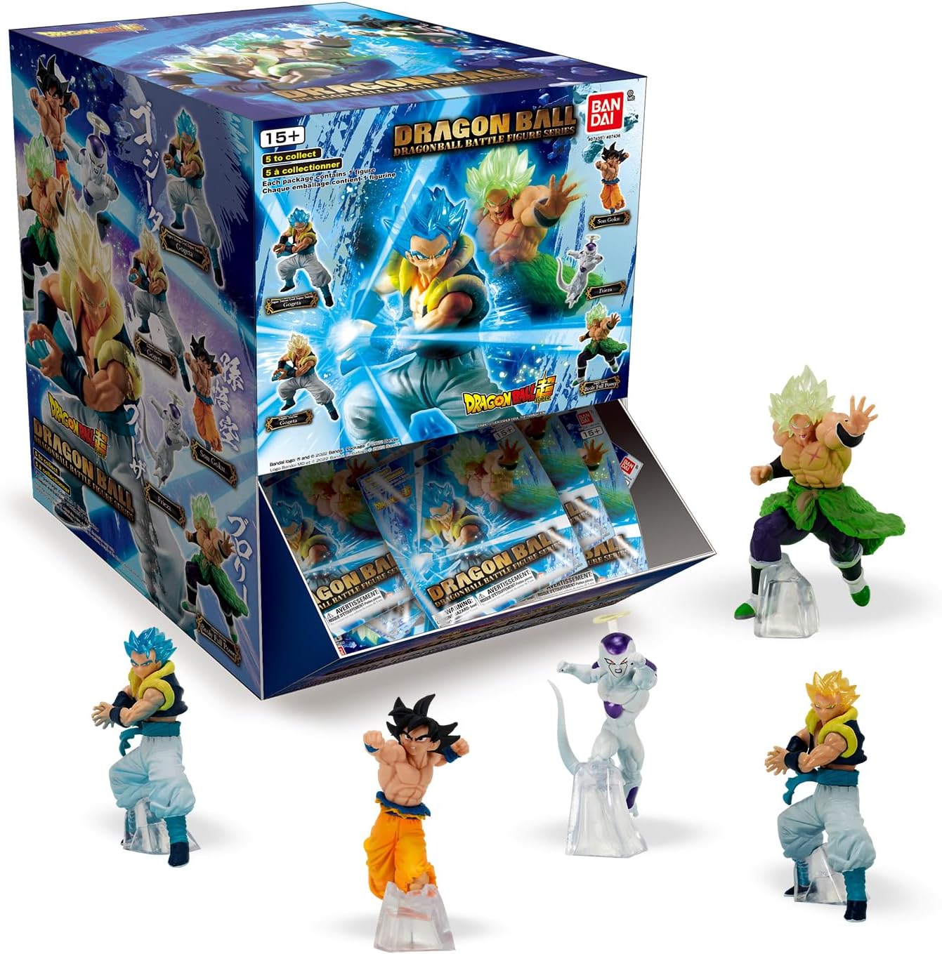 Bandai - Dragon Ball Super - Assorted 2.5” Posed Battle Figures with Stands - Gashapon Blind Packs (Full CASE of 24 Individual Sealed Bags)