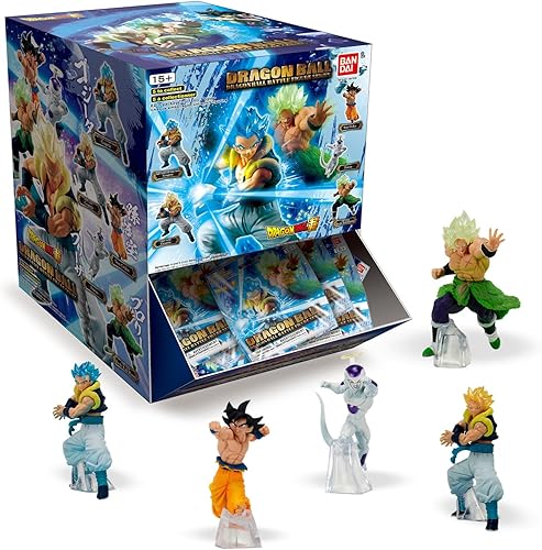 Bandai Namco - Dragon Ball Super - Figuras de batalla con posiciones de 2.5 pulgadas con soportes, paquetes ciegos Gashapon (funda completa de 24