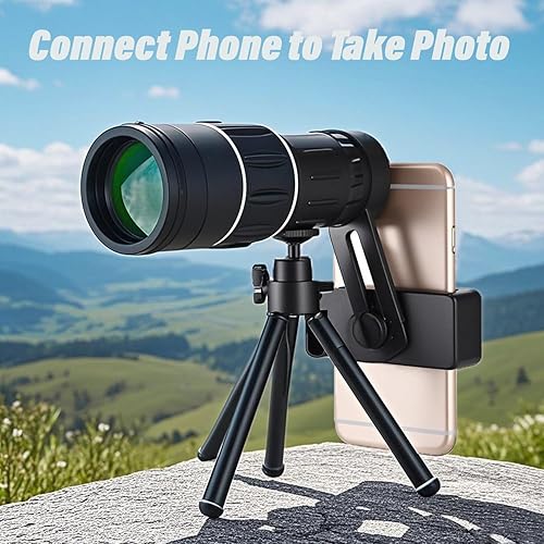 Miniatura 4 de Telescopio monocular de alta potencia 16X52, monoculares compactos de prisma HD para adultos, negro