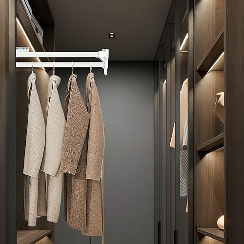 Miniatura 9 de Barra extraíble para colgar ropa, barra ajustable para perchero de ropa, barra extraíble para colgar pantalones para armarios, armarios de