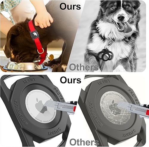 Miniatura 6 de SANKALA Funda impermeable para Airtag para collar de perro, paquete de 4, soporte para collar de perro Airtag, TPU y silicona cubierta de cuerpo