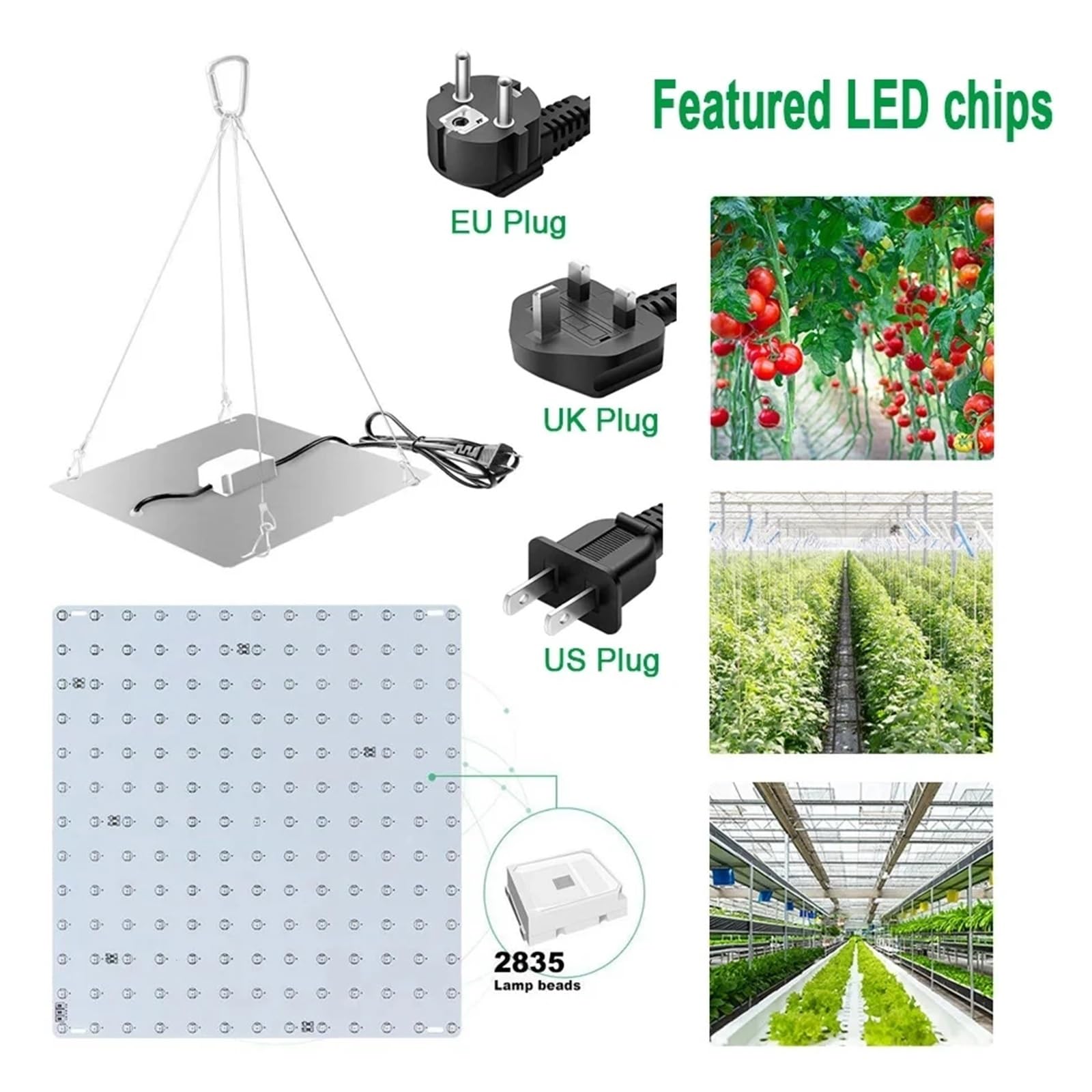 Lámpara de cultivo, Lámpara LED de espectro completo for cultivo, bombilla Phyto, luz for crecimiento de plantas, 1000W, 2000W, luz hidropónica, tienda de semillas de flores for interiores(2000W-A)