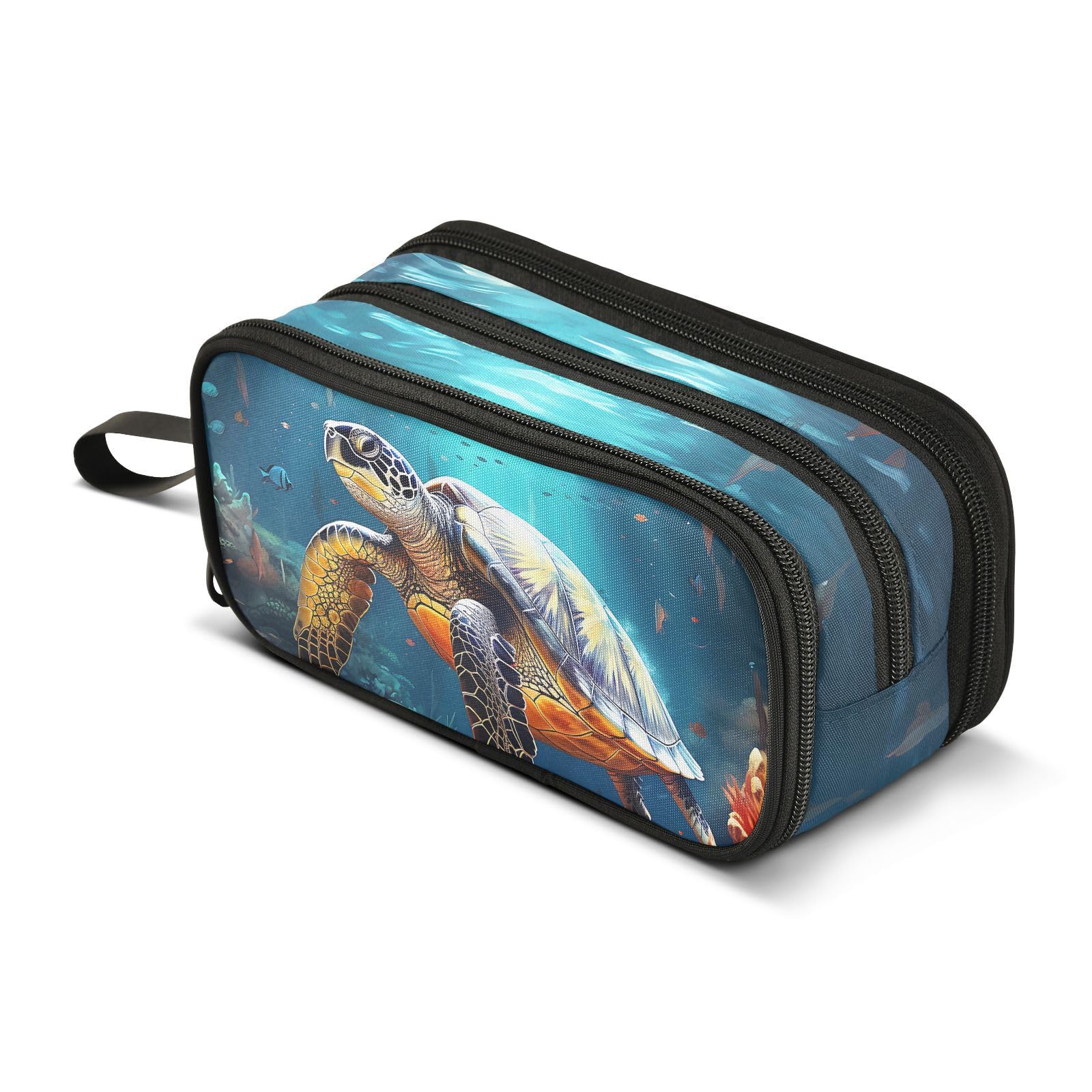 ZAZYXTJ Turtle Pencil Case Large Capacity Pencil Pouch