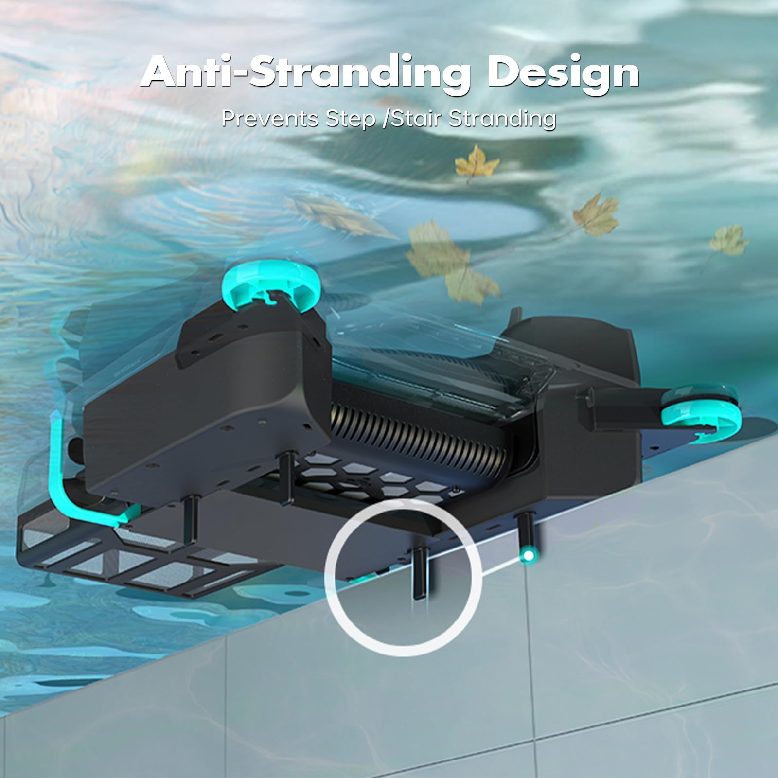 Robot pulitore per piscine, ad energia solare, con durata di oltre 20 ore, batteria da 5200 mAh, cestello grande da 6 litri, skimmer automatico con telecomando