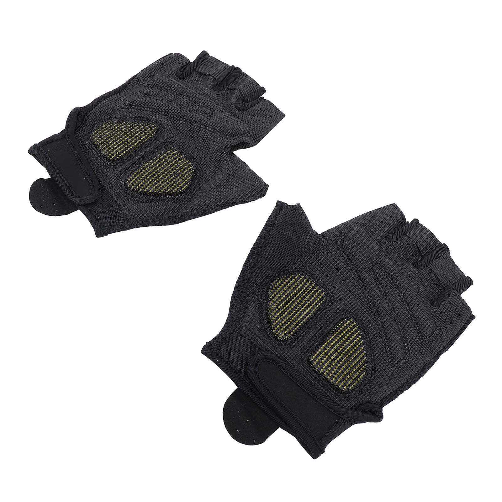 Guantes de Ciclismo Negros de Medio Dedo, Guantes para Bicicleta de Carretera, Transpirables, Antideslizantes y con absorción de Impactos, con Palma de PU, Ideales para Montar en