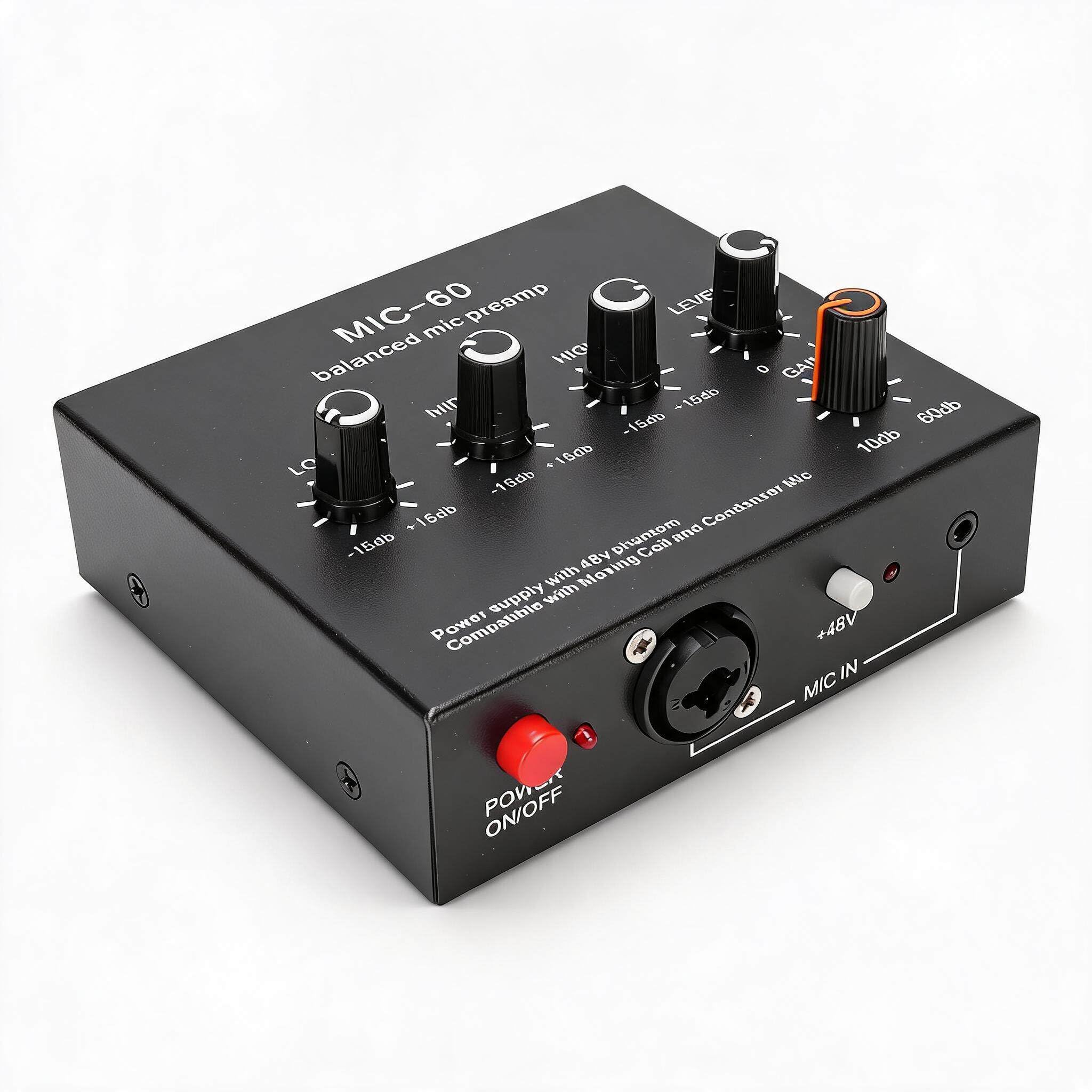 Microfono Guadagno Booster, Preamplificatore Microfono Xlr 3,5 Mm 6,35 Mm Ingressi Indicano la Lega di Alluminio del Circuito Bilanciato per i Record di Linguaggio per il Condensatore Dinamico (#2)