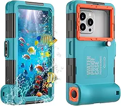 Capa de telefone universal à prova d'água para mergulho com snorkel e mergulho [15 m] capa de telefone subaquática para iPhone 17/16/15/14 Pro Max e Galaxy S25/S24/S23 universal debaixo d'água foto e