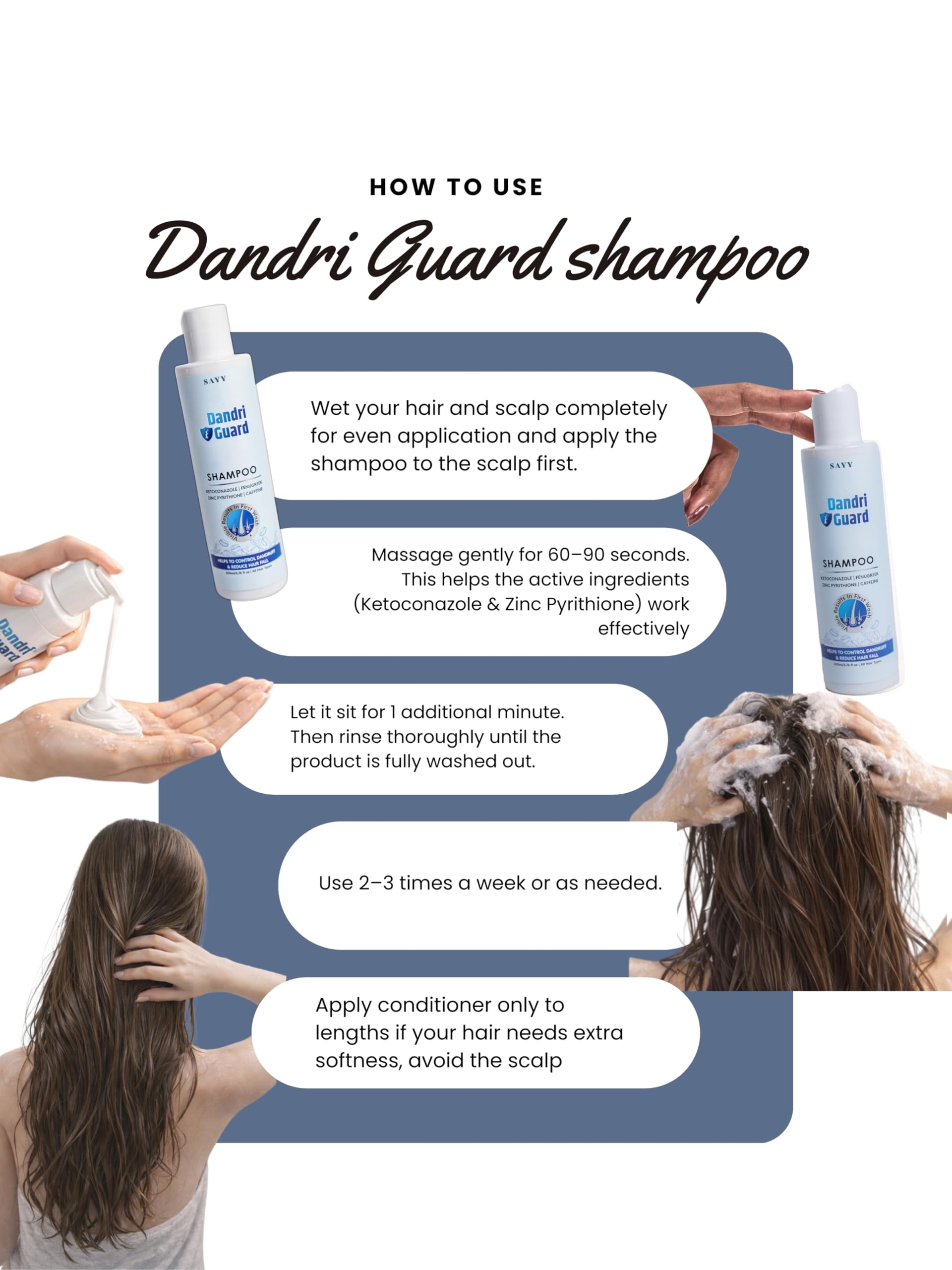 SAYY Dandri Guard Anti Dandruff & Hair Fall Shampoo for All Hair Types 3
