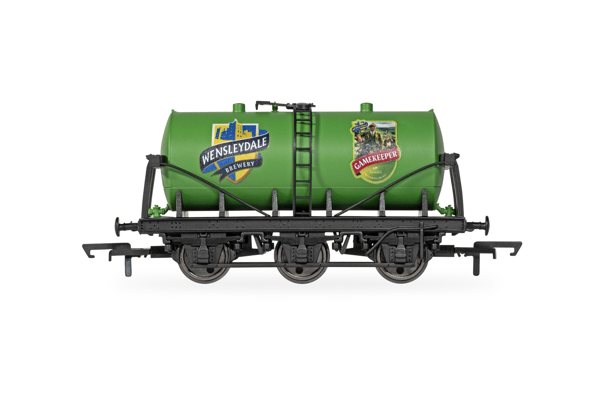 Hornby R60308 Wensleydale Brewery Gamekeeper Tanker Freight Wagons, Green