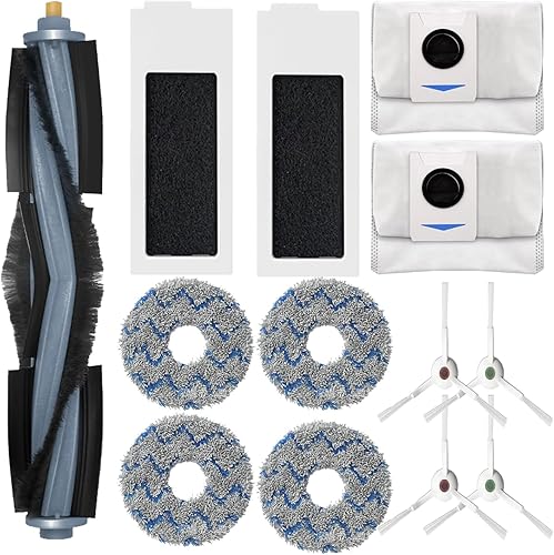 Deebot Serie T20 Accesorios de repuesto para ECOVACS T20 OmniMAXPRO Plus Robot Aspirador 1 Cepillo Principal 4 Cepillos Laterales 2 Filtros 4