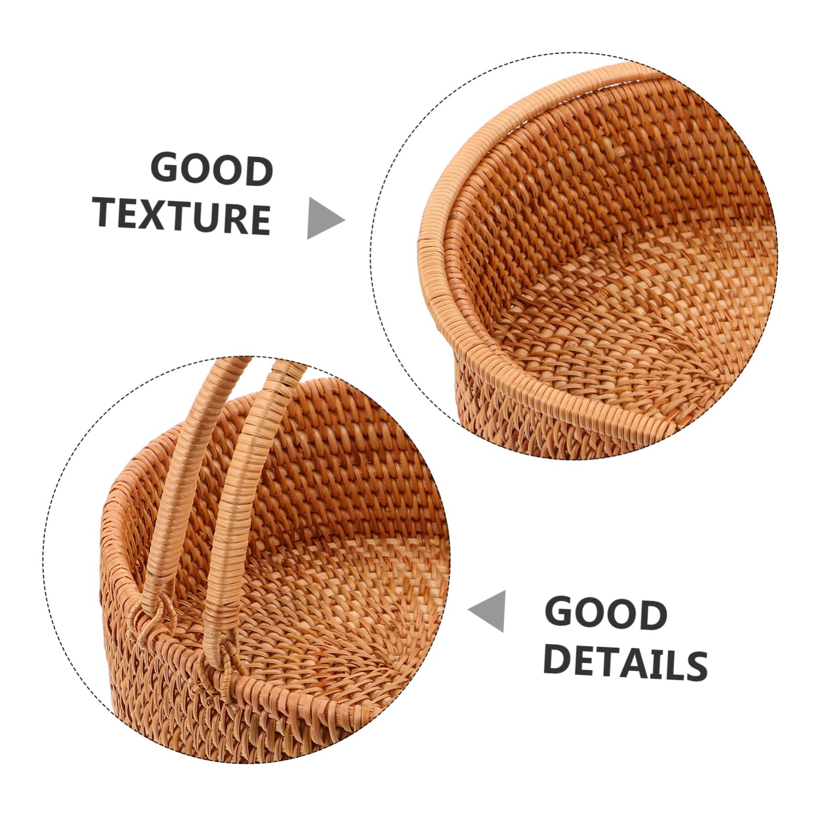 DOITOOL Cesta de Mimbre Trenzado Grande con Asa Cesta Portátil de Ratán para Picnic Almacenamiento Natural para Frutas Verduras y Dulces Organizador Multifuncional para Cocina y Exteriores