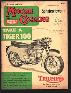 Motor Cycling 7/21/1961-Triumph Tiger 100 cover-pix & ads for motorcycles- British pub-VG