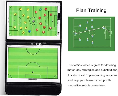 Miniatura 6 de Tabla de entrenamiento de fútbol, portapapeles para entrenadores de fútbol, kit de tablero magnético táctico, tablero de entrenadores de estrategia
