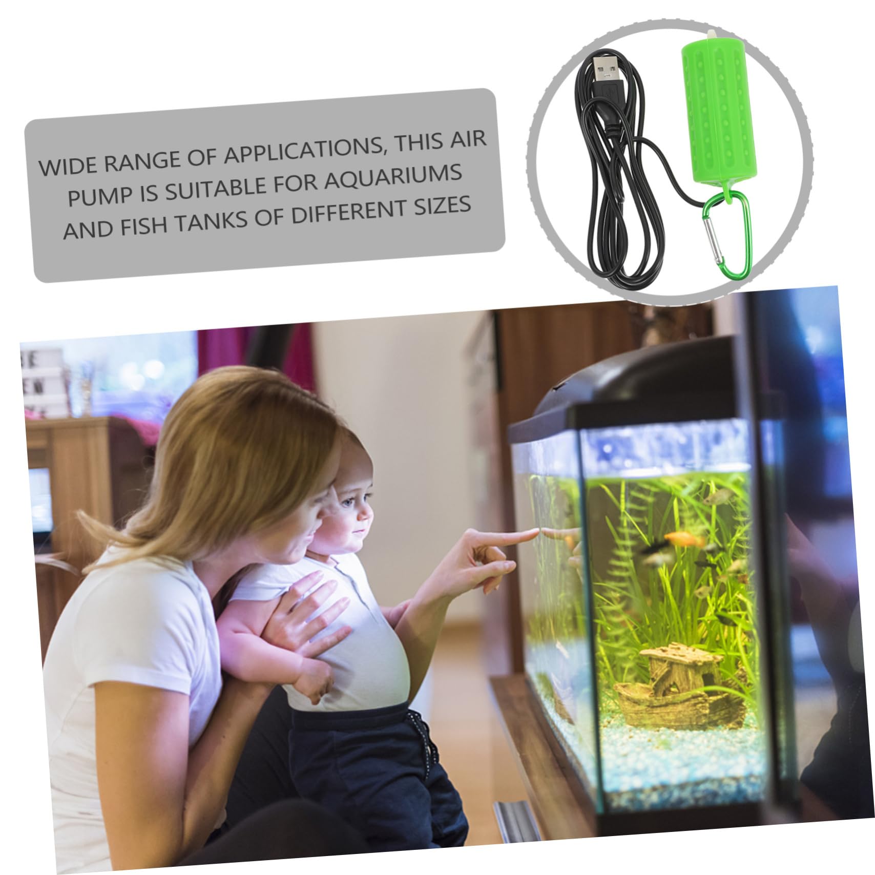 Happyyami 3juegos Bomba De Aire USB para Acuarios Suministro De Silencioso para Peceras De Diferentes y Actividades Al Aire Proporciona Continuo para Peces y Plantas Acuáticas