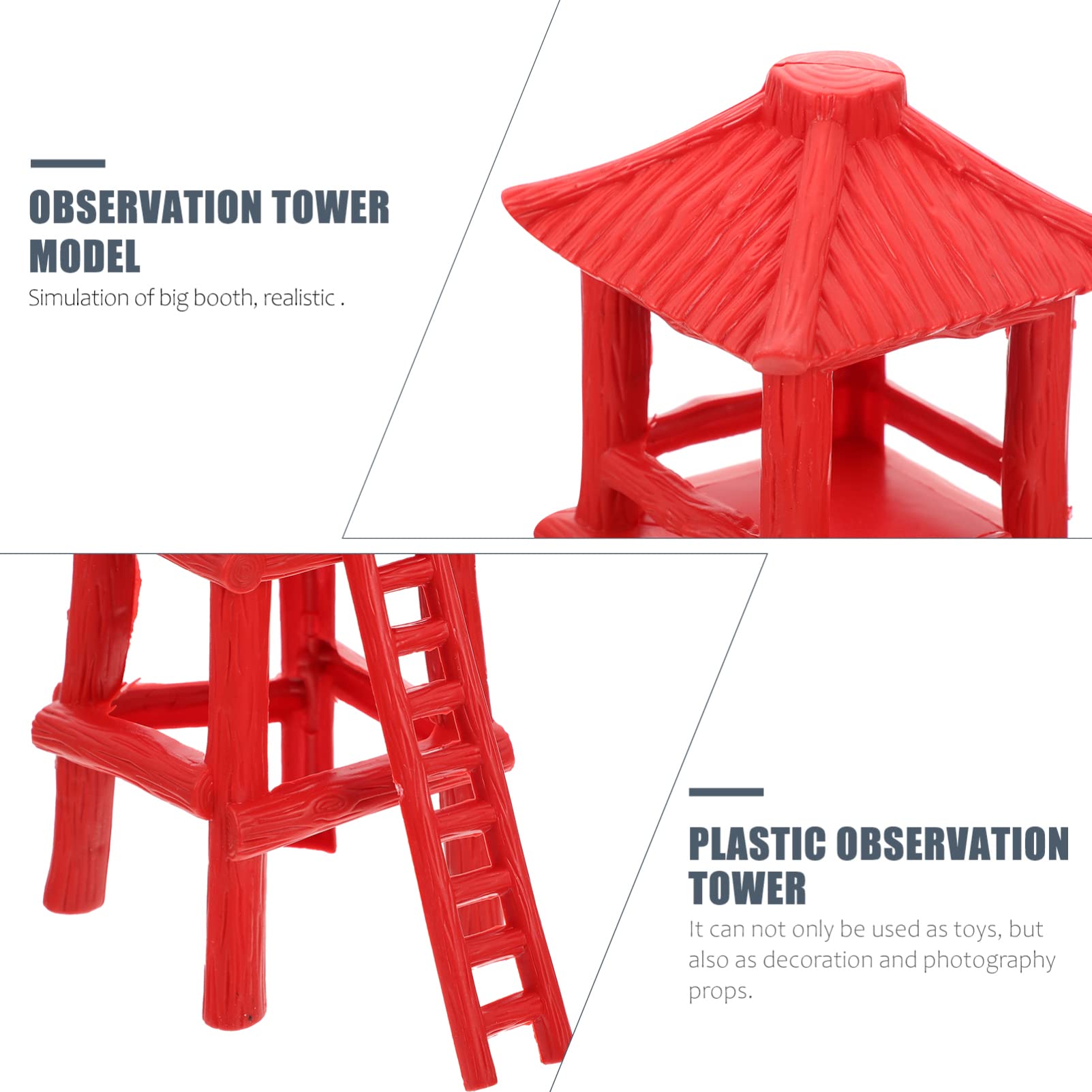 FONDOTIN 3Pcs Lookout Tower Model Kit DIY Plastic Models for Sand Table Decoration Durable Props for Miniature Scene Great for Garden and Model Building