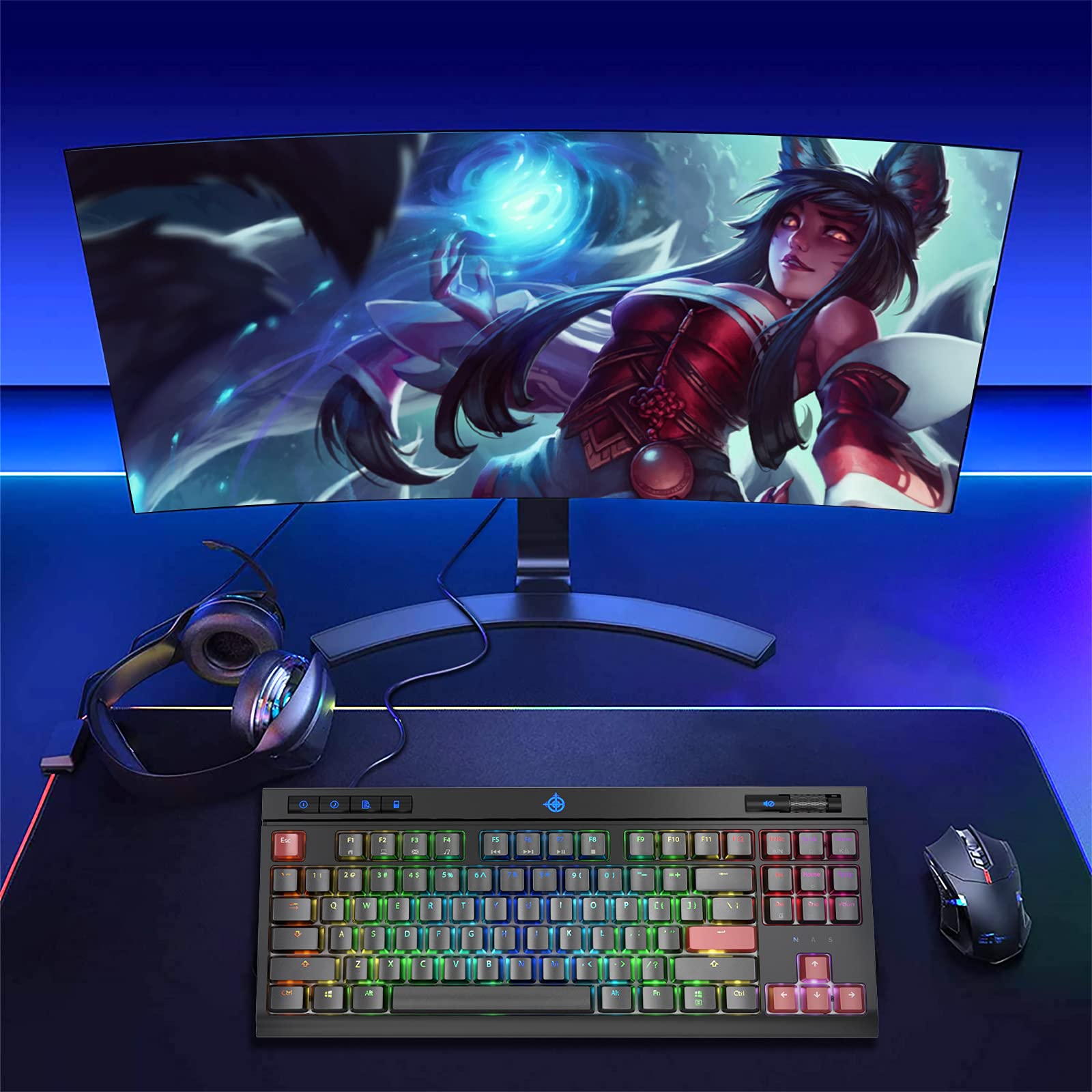 Mechanical Gaming Keyboard, STOGA Wired Keyboard with RGB LED Backlit