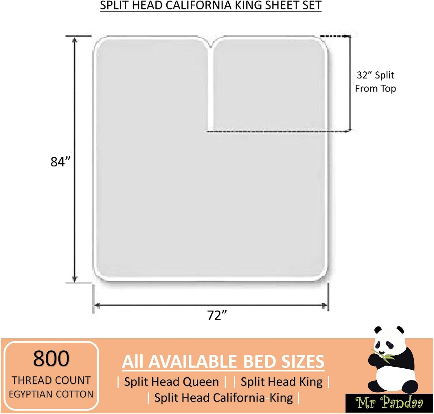 Onе-Dау Sаlе: Uр tо 80% оƒƒ 800 Thread Count - 100% Egyptian Cotton, Split Head Flex Sheet Set for Adjustable Bed 32 Split at The Top - 20 Deep Pocket Bed Sheets Set (Split Head California King- 32 Split, Mediterranean Blue)
