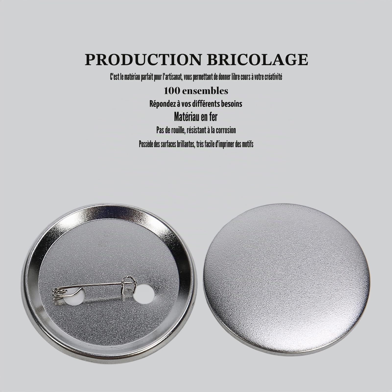 100 Pièces Badges de Boutons Vierges,Film Transparent Personnalisables, Fournitures de Fabrication de 58 mm/75 mm Boutons Ronds pour Cadeaux, Souvenirs, Loisirs Créatifs (75 mm)