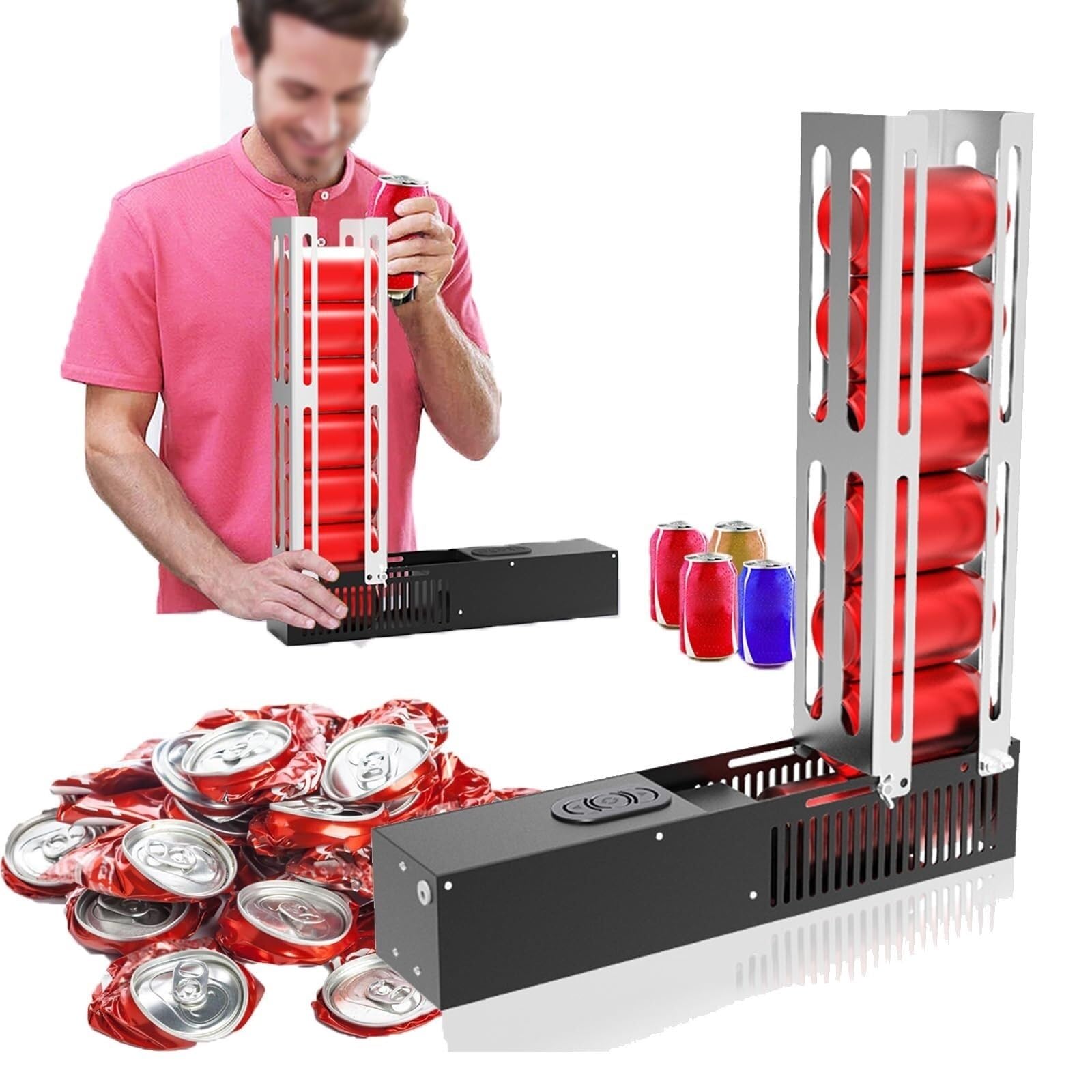 Heavy Duty Elettrico può Frantoiare 8 Lattine Contemporaneamente Auto Ciclo Riduce Spazio di Scarico Compact Design per Home Kitchen Ufficio Efficiente Strumento di Riciclaggio