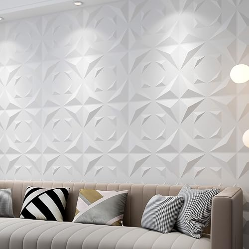 Art3d A10029 - Paneles de pared 3D 197 x 197 pulgadas color blanco 32 pies cuadrados
