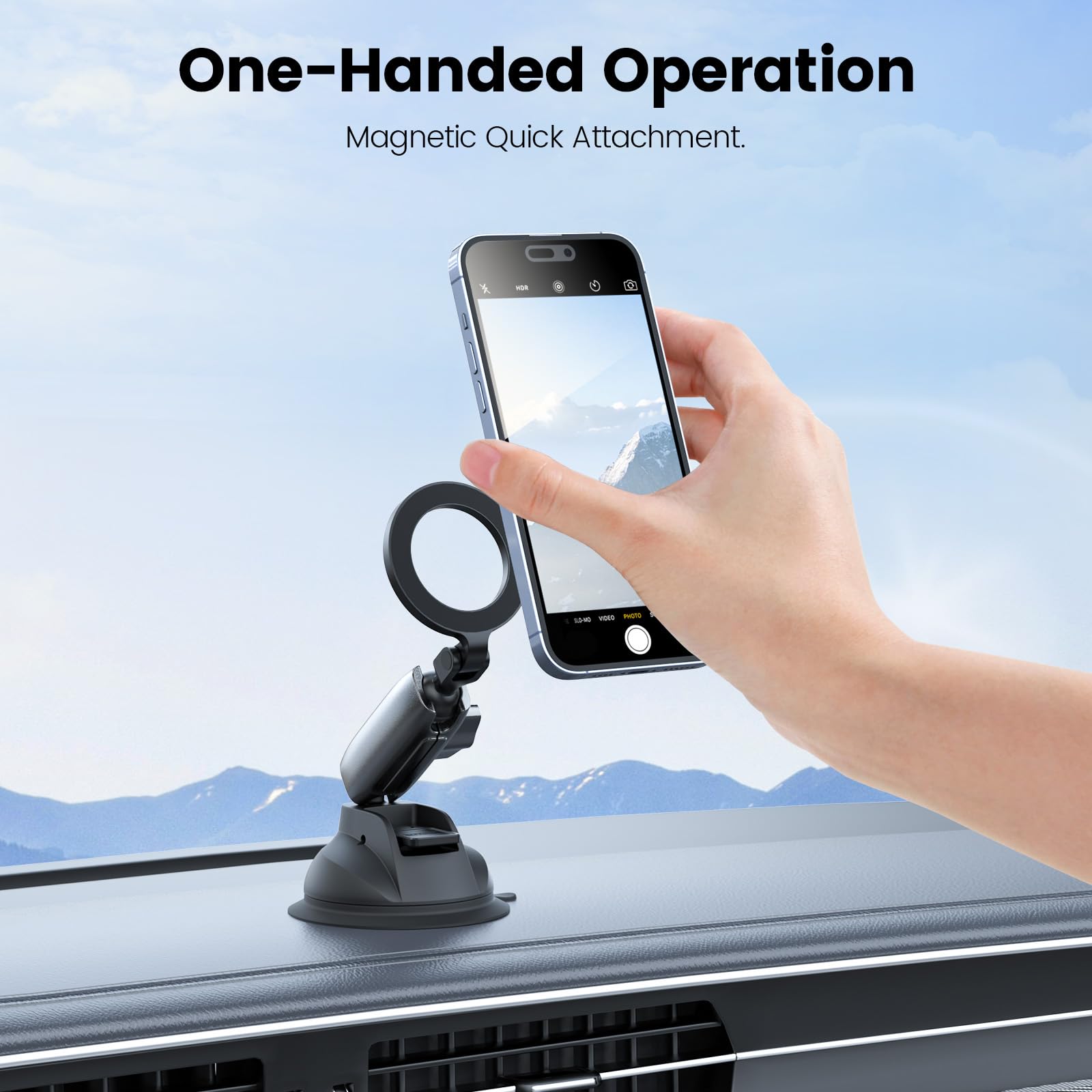 TELESIN Magnetische Handyhalterung Auto - Kompatibel mit MagSafe, iPhone/Android - KFZ Halterung für Armaturenbrett & Windschutzscheibe, 360° Drehbar KFZ Handyhalterung, Extrem Stabil (2025 Upgrade)