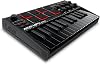وحدة تحكم لوحة مفاتيح USB MIDI احترافية من Akai تحتوي على 25 مفتاحًا و8 لوحات طبول مع حزمة صوت الآلات الأصلية وبرنامج إنتاج الموسيقى المتكامل من NKS المتضمن Akai Pro MPK Mini MK3
