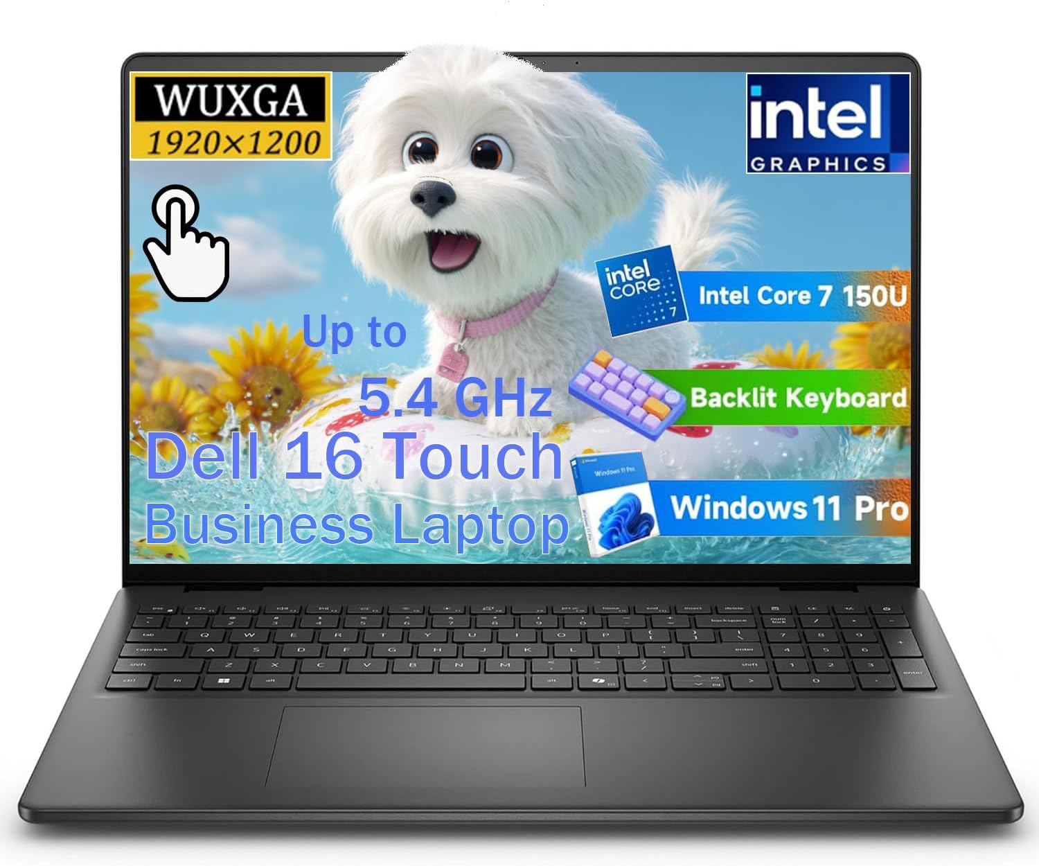 Dell 16 Plus Touchscreen Premium Business Laptop, 16" WUXGA Anti-Glare Display, Intel Core 7 150U (10 cores, up to 5.4 GHz), 32GB DDR5 RAM, 1TB SSD, Backlit Keyboard, WiFi 6, Bluetooth, Win 11 Pro
