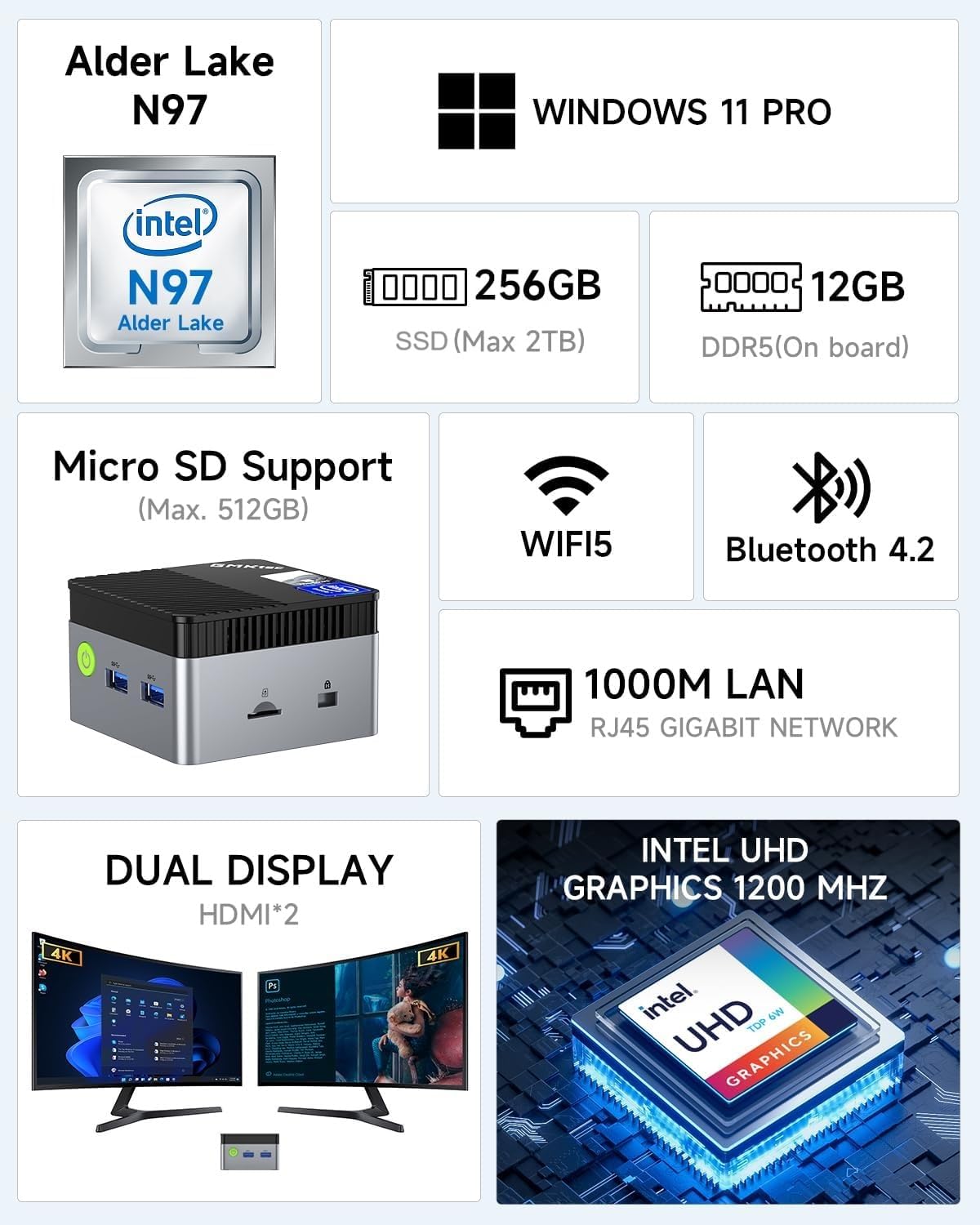 GMKtec Nucbox G5 Mini PC Desktop Computer with Windows 11 Pro