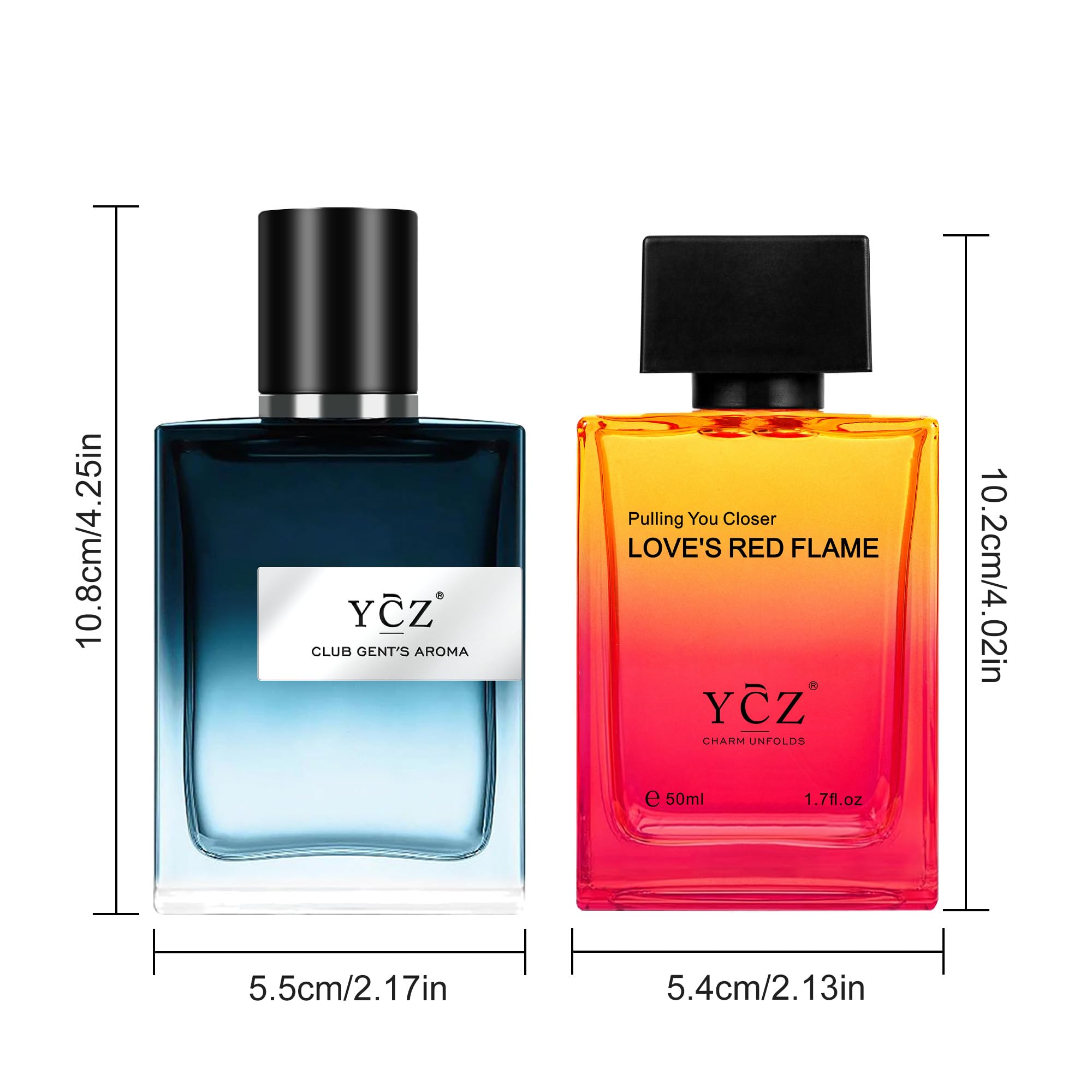 Ycz Herren Parfüm Set, 2 x 50 ml Langanhaltendes Eau de Parfum, Aromatisch-holziger & Würzig-holziger Duft enthalten, Ideales Herrenparfüm für jeden Tag und besondere Anlässe