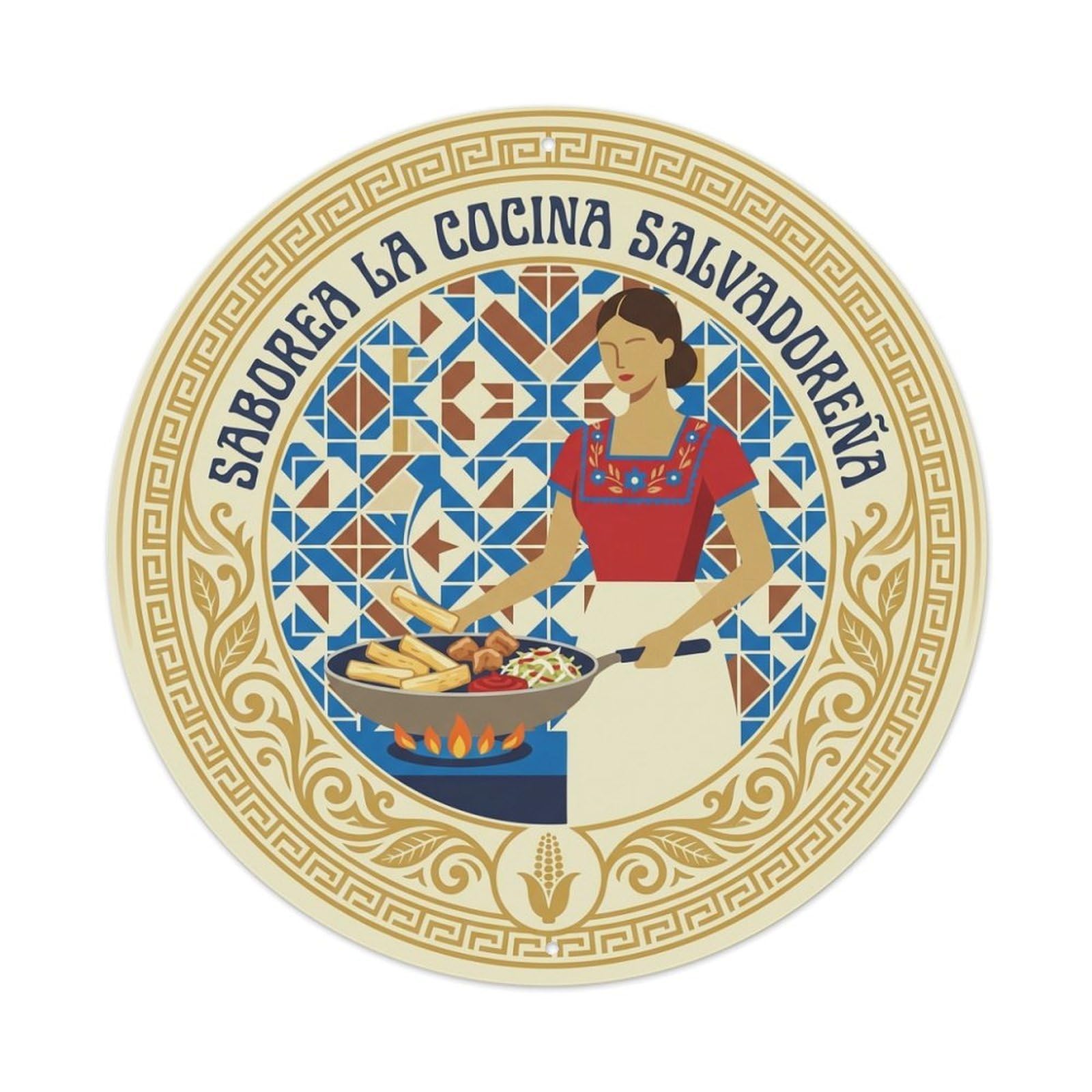 Proud Salvadoran Cuisine Yuca Frita Root Fry Cook Metal Tin Sign