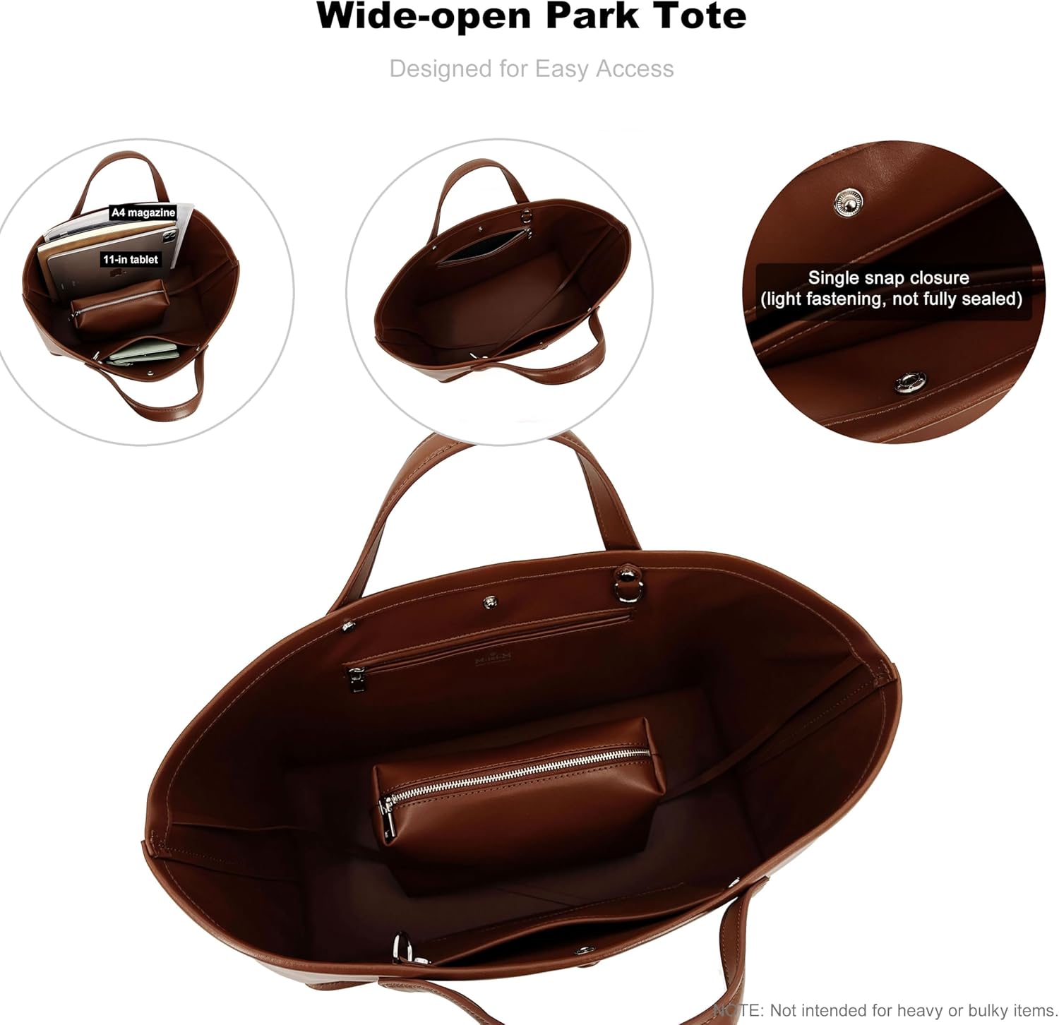 2Pcs Set, Large Coated Leather Tote Bag for Women, Casual Designer Detachable Crossbody Shoulder Bag,Top Handle Purse - Image 5