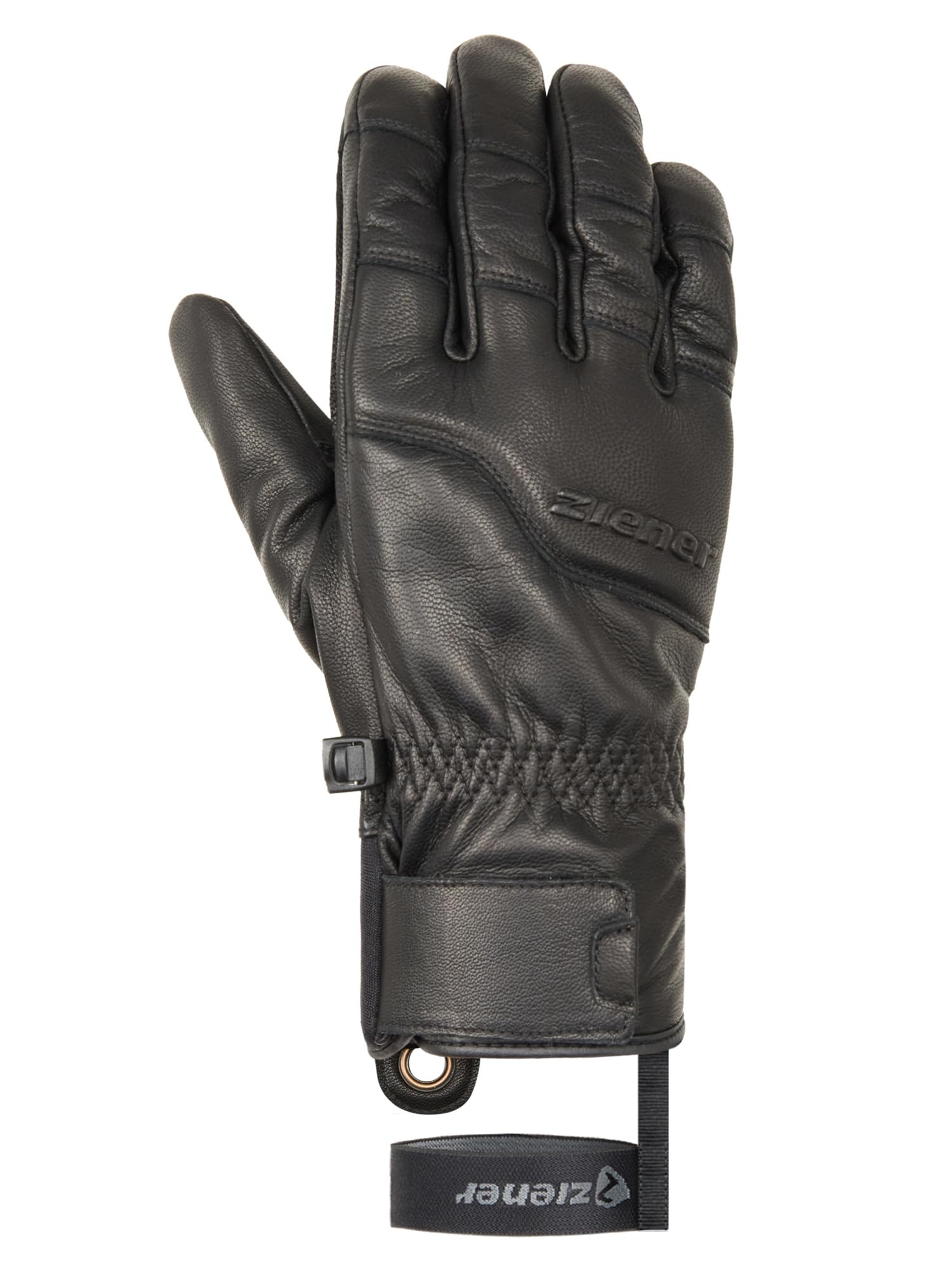 Ziener Guanti da sci da uomo GISMON-Z per sport invernali | Primaloft, pelle, touch, nero, 7,5