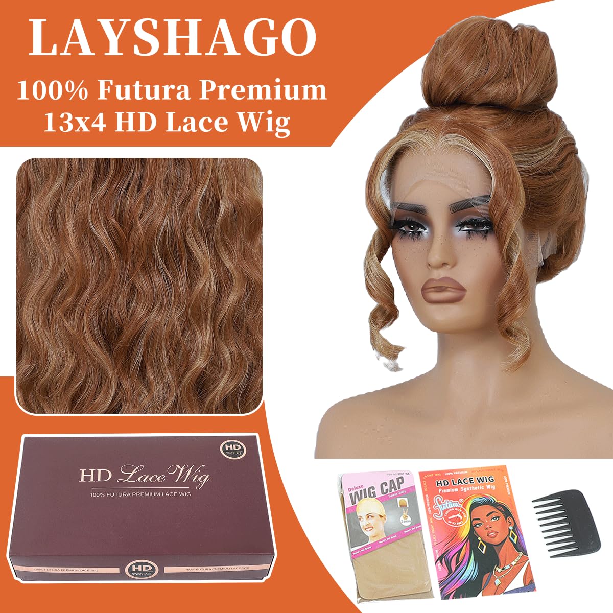 Synthetic Lace Front Wig 13x4 HD Lace Pre-Plucked 26 Inch Wavy