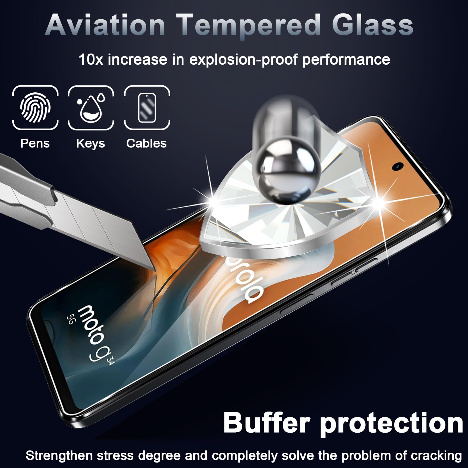 Mr.Shield Protetor De Tela Compatível Com Motorola Moto G45 5G/G34 5G