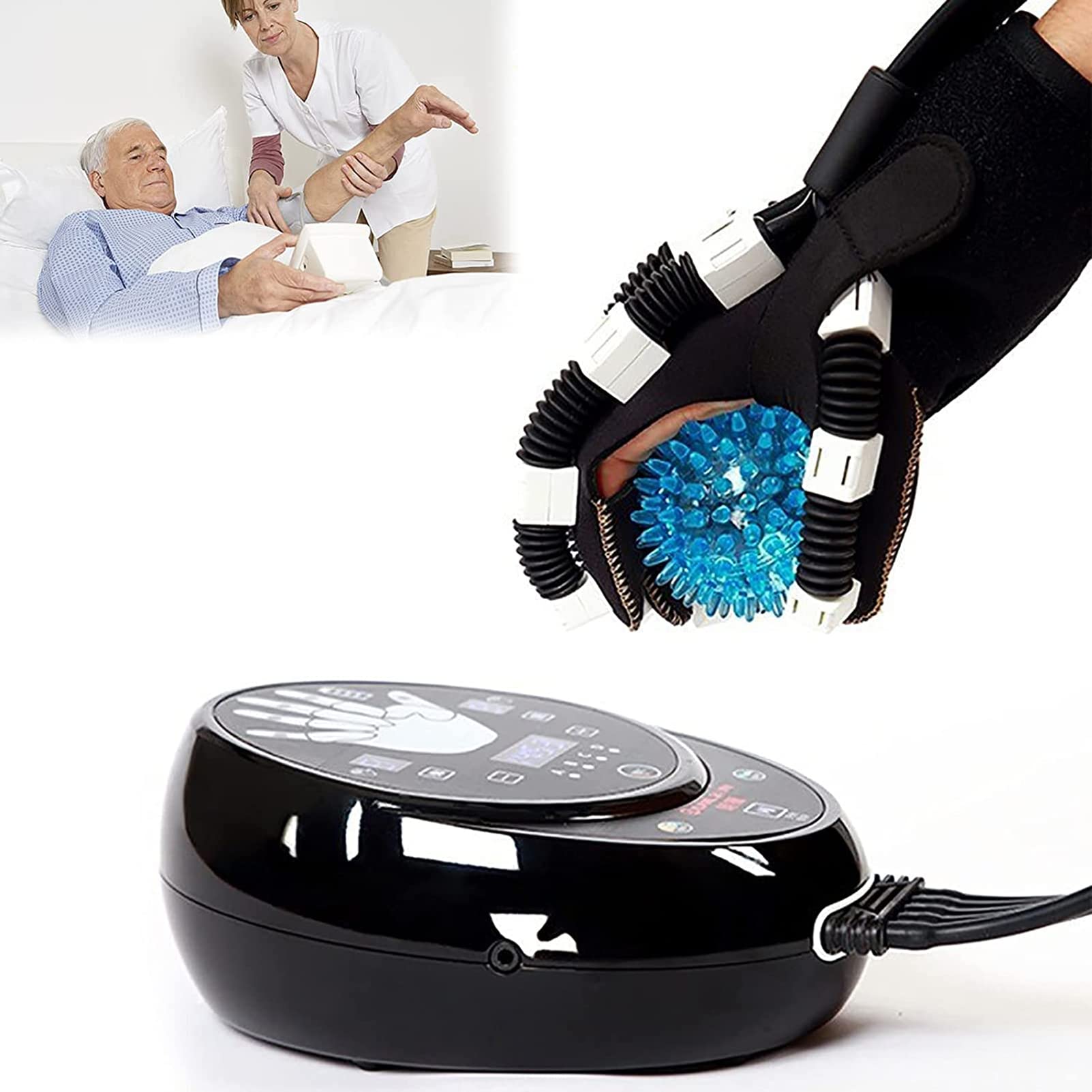Dispositivo De Entrenamiento De Rehabilitación De Dedos, Guantes De Robot De Rehabilitación, para Entrenamiento De Dedos De Contractura De Flexión, Férula De Mano Funcional para Alivio a Largo Plazo