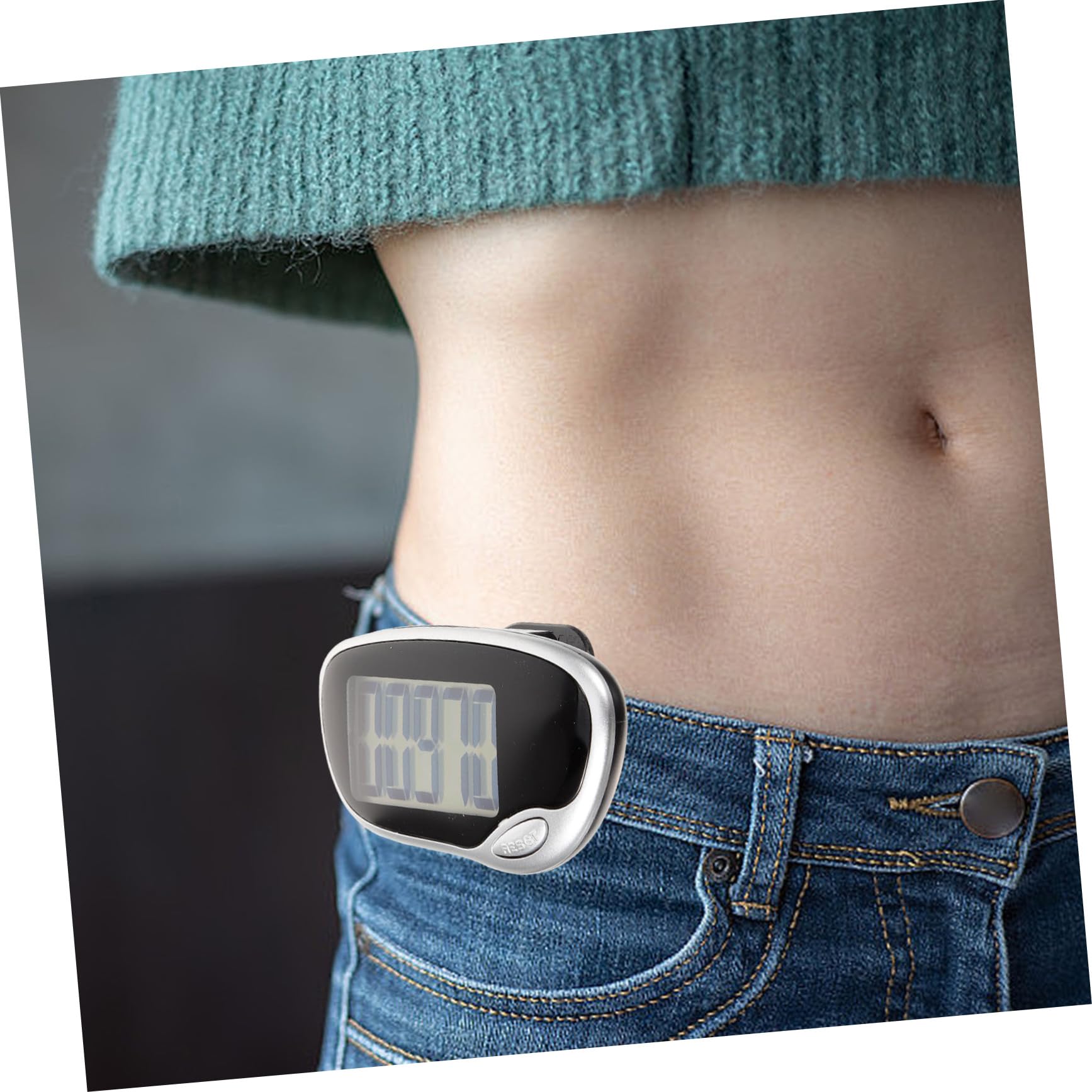 BESPORTBLE Abs Convenient Step Counter Portable Pedometer Multifunctional Passometer Black Walking Counter for Fitness
