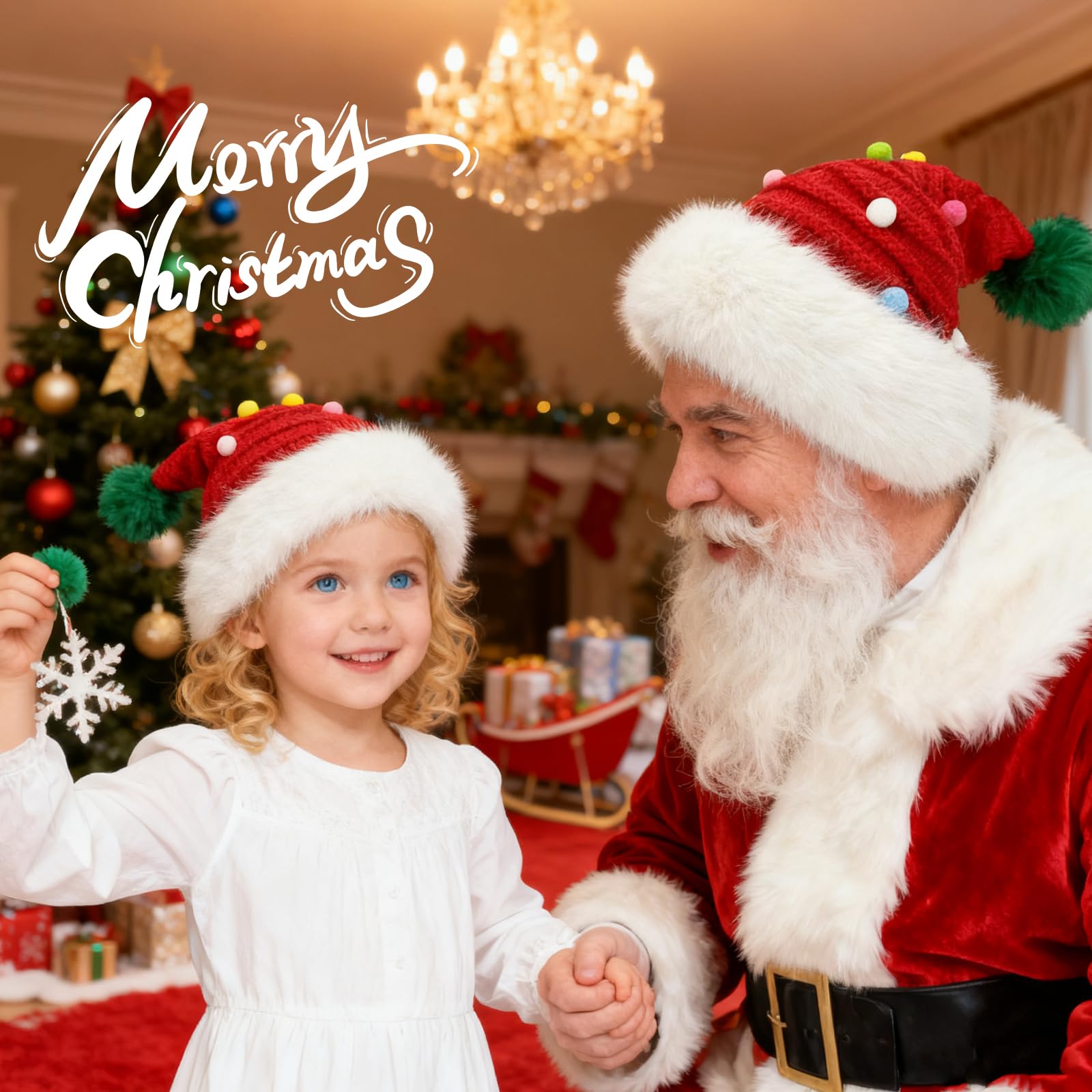 TAGVO Christmas Hats for Adults Luxury Father Christmas Hat Thicken Warm Plush Santa Claus Hats Velvet Xmas Hat for New Year Festive Party - Image 2