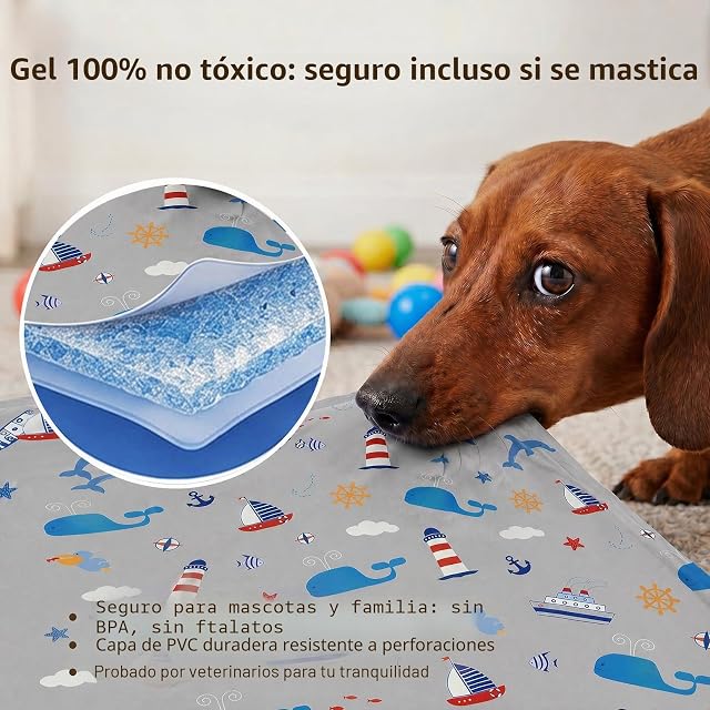 Foto 6 de 8 de AHYDFSR Alfombra Refrescante para Perro Gato,Mascotas Alfombrilla Autoenfriante,Camas refrescante…