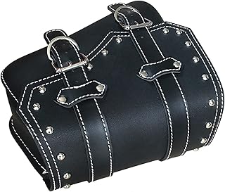 SS-QPD Borse Laterali per Moto per Sportster XL 883 1200 Moto Borse Sella Nera X2 Pu Pelle Moto Strumento Laterale Fuori Borsa Bagagli Moto Borsa Ripiani Portapacchi e Box