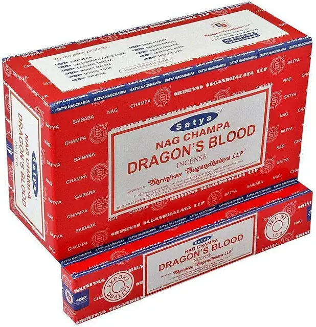 Satya Nag Champa Encens Sang de Dragon - Lot de 12 Bâtonnets 15 g