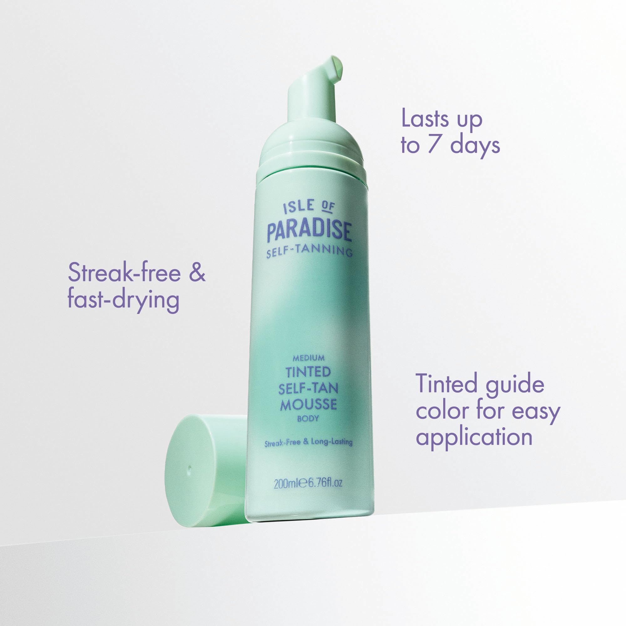 Isle of Paradise Tinted Self Tanning Mousse- Streak-Free Self Tanner, Natural-Looking & Lasts Up to 7 Days, Vegan & Cruelty Free Sunless Tanning Foam Mousse, 6.76 fl oz.