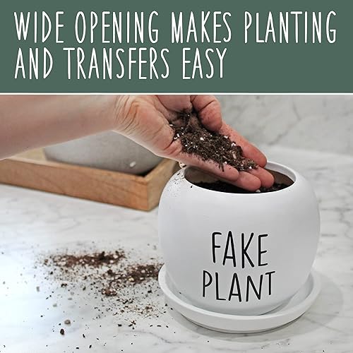 Miniatura 8 de Macetero de planta falsa; pequeño recipiente decorativo de resina para jardinería en interiores y exteriores