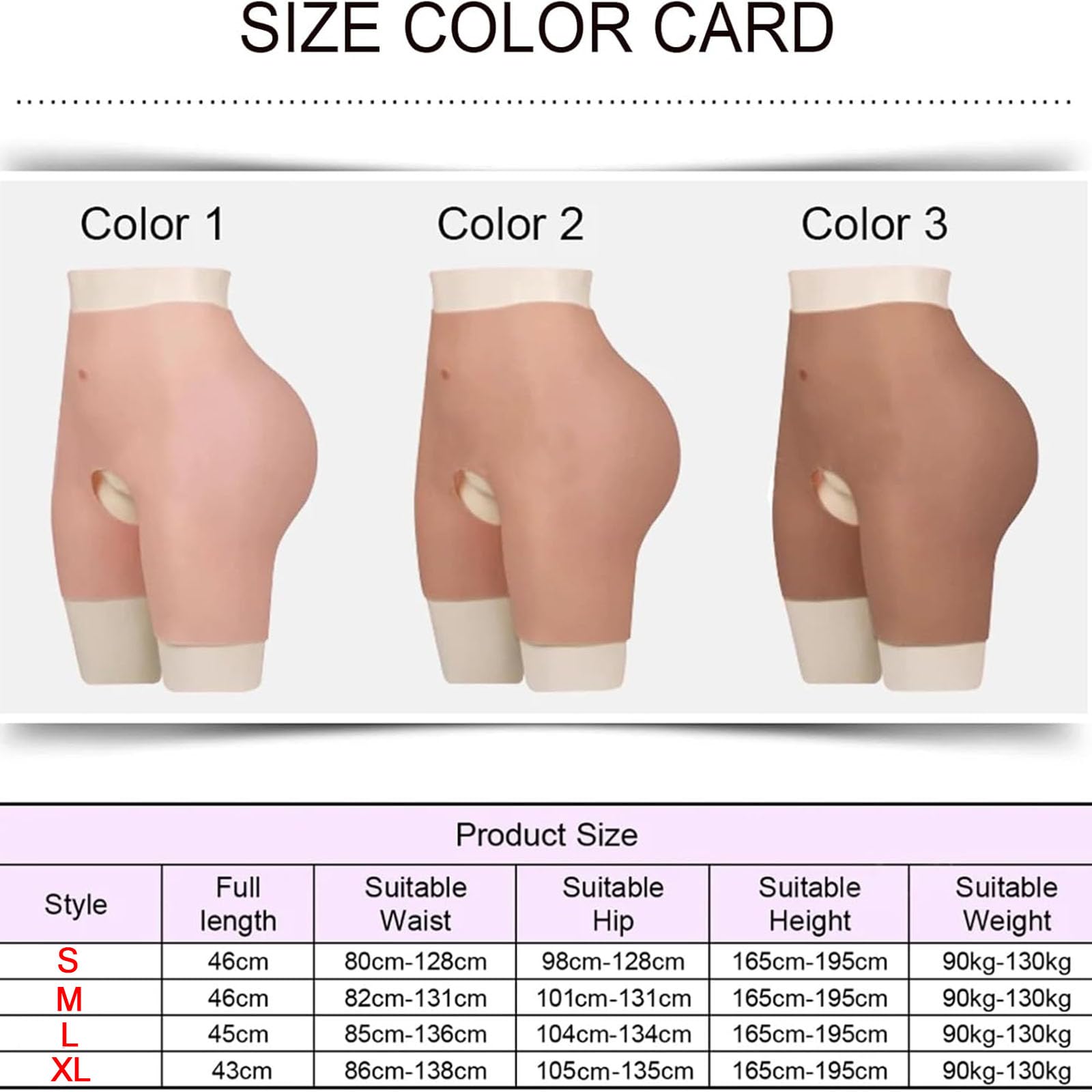 Bragas moldeadoras de silicona para levantamiento de glúteos, realzadoras de cadera, bragas moldeadoras para mujer, cosplay (color 3, L)