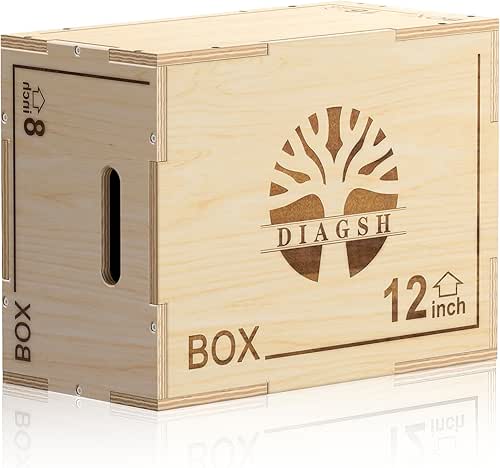 Plyo Box - 3-in-1 Wood Plyometric Jump Platform (16"x12"x8") for