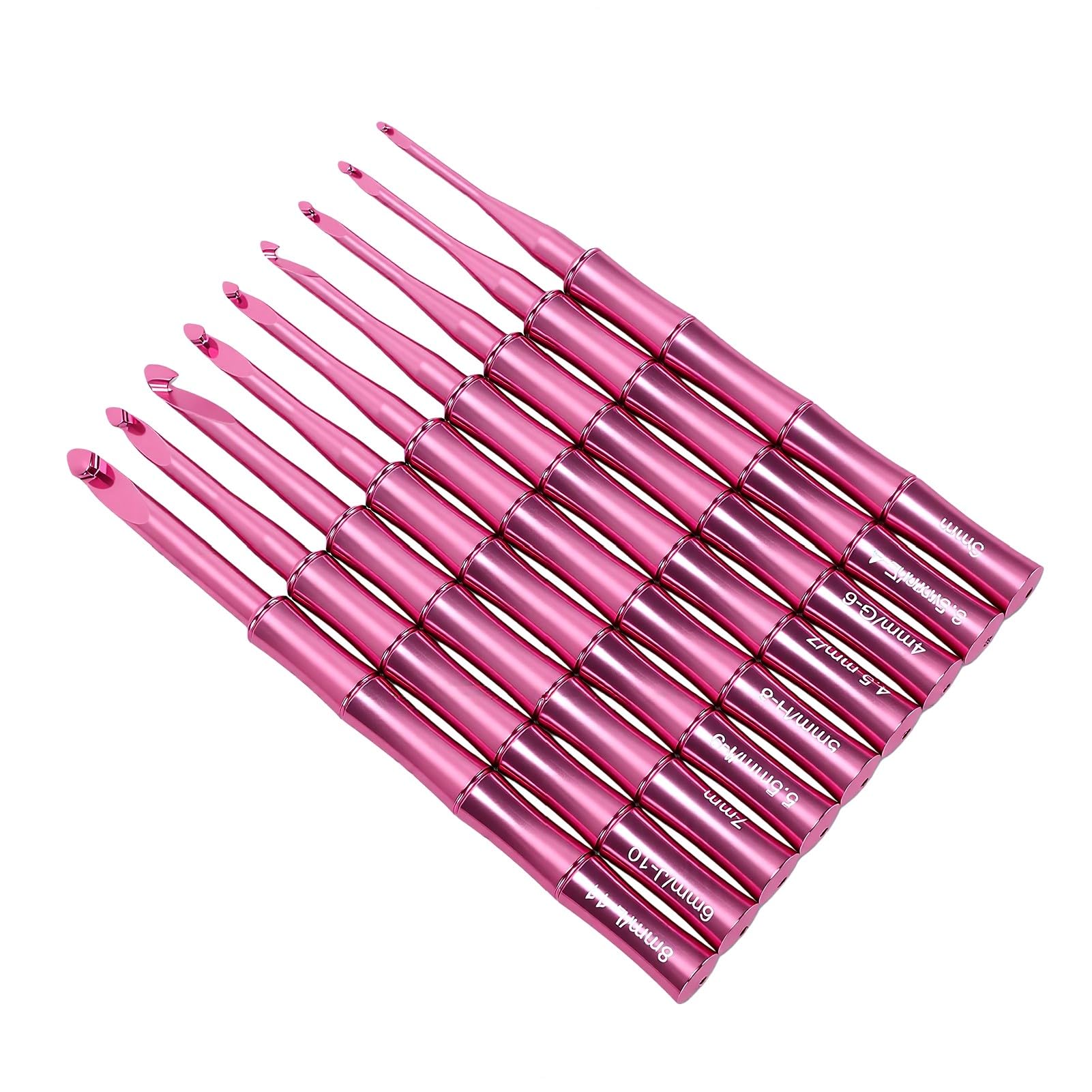 PUSOKEI 9 Piezas Set de Ganchos de Crochet Ergonómicos para Entusiastas