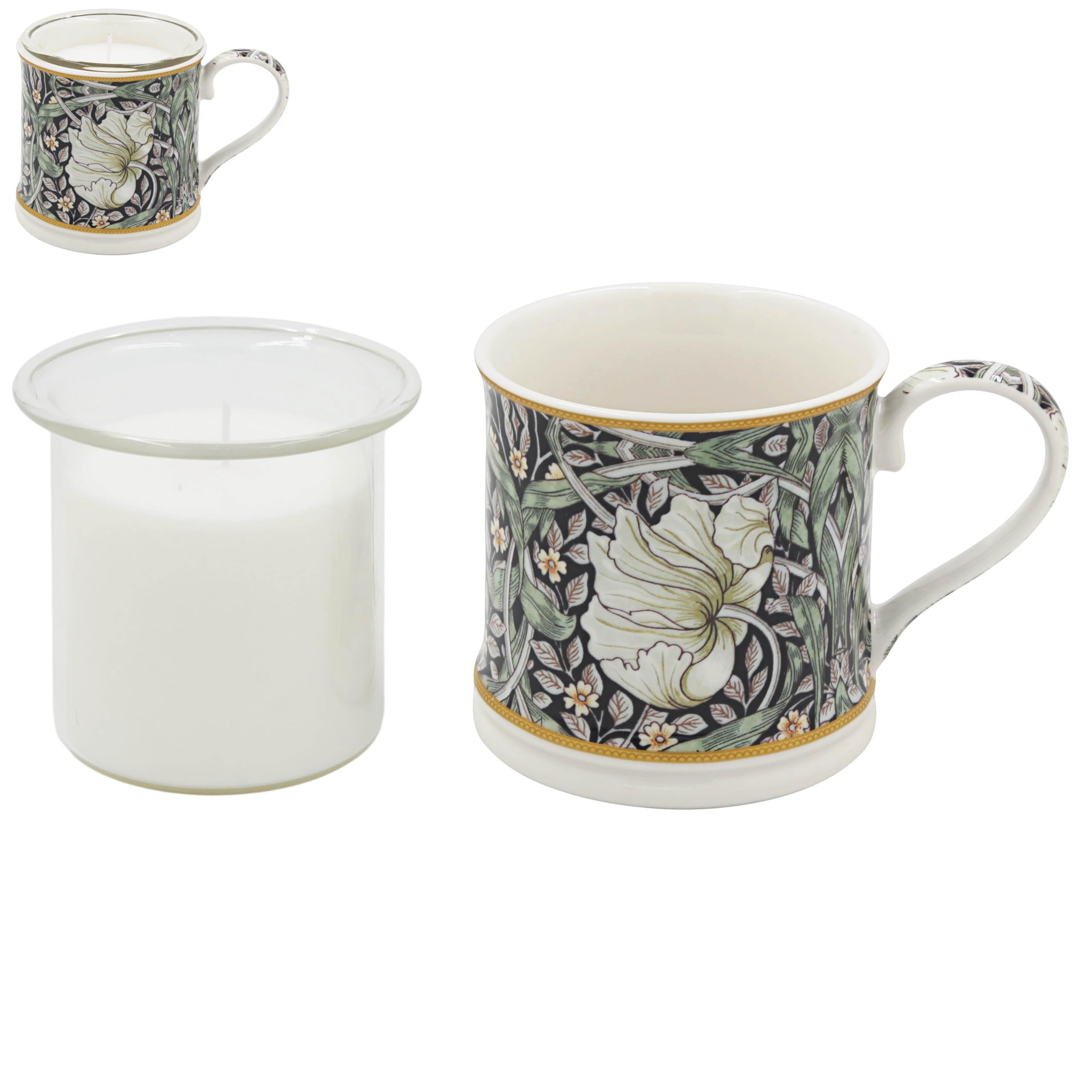 The Leonardo Collection Women's Pimpernel Wm Morris Mug And Candle Set 350Ml